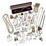 Large Mixed Jewelry Lot With Necklaces, Bracelets, Earrings, Pins & Boxes