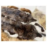 Vintage Real Fur Pelt Collection Silver Fox & Mixed Fur Pieces Cond