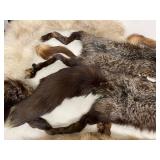 Vintage Real Fur Pelt Collection Silver Fox & Mixed Fur Pieces Cond