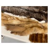 Vintage Real Fur Pelt Collection Silver Fox & Mixed Fur Pieces Cond