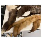 Vintage Real Fur Pelt Collection Silver Fox & Mixed Fur Pieces Cond