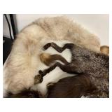 Vintage Real Fur Pelt Collection Silver Fox & Mixed Fur Pieces Cond