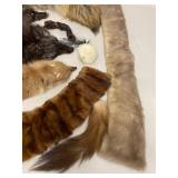 Vintage Real Fur Pelt Collection Silver Fox & Mixed Fur Pieces Cond
