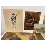 Mixed Lot of 15 Unframed Art Prints Posters & Signed Big-Eye Painting