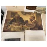 Mixed Lot of 15 Unframed Art Prints Posters & Signed Big-Eye Painting