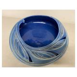 Mixed Art Pottery Lot 7 Pc Blue Bowl Vases Studio Ceramic Decor