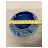 Mixed Art Pottery Lot 7 Pc Blue Bowl Vases Studio Ceramic Decor