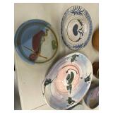 Mixed Studio Pottery Bowls & Platter Lot 7 Pc Handmade Ceramic