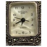 Weima 925 Sterling Silver Marcasite Quartz Wristwatch, Untested