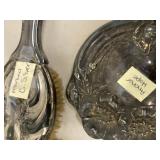 Antique Art Nouveau Vanity Accessories 7 Pc Mirrors Brushes As Found
