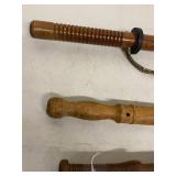 Set of 3 Vintage Wooden Batons Nightsticks Clubs 17-24in Used
