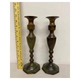 Vintage Brass Decor Lot Candlesticks Planters Frame Mixed Metal Set