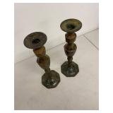 Vintage Brass Decor Lot Candlesticks Planters Frame Mixed Metal Set