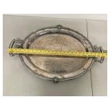Vintage Silverplate Serving Trays & Dome Cover 3 Pc Mixed Set Tarnished