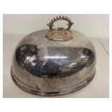 Vintage Silverplate Serving Trays & Dome Cover 3 Pc Mixed Set Tarnished