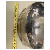 Vintage Silverplate Serving Trays & Dome Cover 3 Pc Mixed Set Tarnished