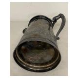 Antique Silverplate Coffee Pot Porcelain Lined 13in Broken Finial