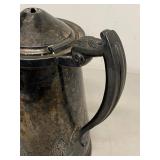 Antique Silverplate Coffee Pot Porcelain Lined 13in Broken Finial