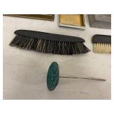 Vintage Desk Vanity Accessory Lot Boxes Brushes Metal Holder