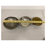 Vintage Mixed Metal Decor Set Brass Pewter Vase Bowls Plate 7 Pc