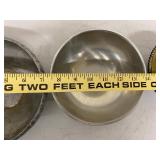 Vintage Mixed Metal Decor Set Brass Pewter Vase Bowls Plate 7 Pc