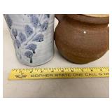 Studio Pottery Teapot Mug and Handled Vase 3-Piece Blue Brown