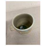 Studio Pottery Teapot Mug and Handled Vase 3-Piece Blue Brown