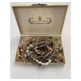 Mixed Pearl Jewelry Lot Necklaces Bracelets w/ Princess Pride Box