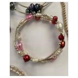 Mixed Pearl Jewelry Lot Necklaces Bracelets w/ Princess Pride Box