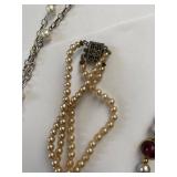 Mixed Pearl Jewelry Lot Necklaces Bracelets w/ Princess Pride Box