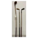 Antique Golf Club Lot Wood Shaft MacGregor Dayton 27 Hickory Era 3 Pc