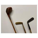 Antique Golf Club Lot Wood Shaft MacGregor Dayton 27 Hickory Era 3 Pc