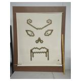 Artist Signed Shmuzzle Gecko Face Wall Hanging Canvas Textile Art on Backing Board