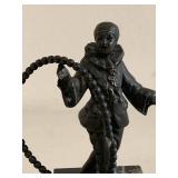 Vintage Harlequin Hoop Dancer Metal Figurine on Marble Base Repair