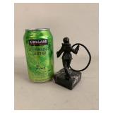 Vintage Harlequin Hoop Dancer Metal Figurine on Marble Base Repair