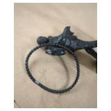Vintage Harlequin Hoop Dancer Metal Figurine on Marble Base Repair
