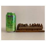 Hand Carved Wood Last Supper Table Sculpture Religious Decor Unmarked