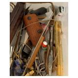 Mixed Vintage Curio Tool Lot Divider Animal Claws Copper Pan Parts