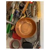 Mixed Vintage Curio Tool Lot Divider Animal Claws Copper Pan Parts