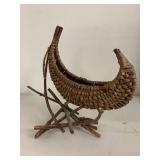 Southwestern Folk Art Decor Group Framed Art Canoe Basket Vintage