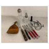 Vintage Kitchenware & Barware Lot Cutco Fork Irish Crystal Shaker Used