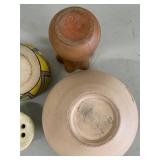 4 Vintage Studio Art Pottery Bowls Vase Roseville Flower Frog Southwest Style