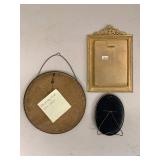 Vintage Framed Portrait Print, Oval Mirror & Ornate Frame Set of 3