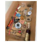 Vintage Mixed Smalls Lot Advertising Compass Bell Mini Guitar Tools