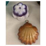 Assorted 7 Pc Art Glass Decor Lot Vase Bud Vases Wood Egg Iridescent