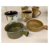 Assorted Studio Pottery Art Pottery 11 Pc Lot Mugs Goblets Planters