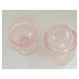 Viking Glass Pink Fairy Lamp Candle Holder 2 Pc