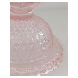 Viking Glass Pink Fairy Lamp Candle Holder 2 Pc