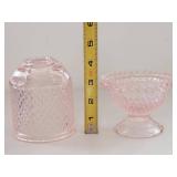 Viking Glass Pink Fairy Lamp Candle Holder 2 Pc