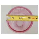 Vintage Pink Pressed Glass Fairy Lamp Diamond Point Footed Shade Viking